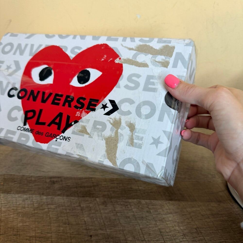 Converse x Comme des Garçons PLAY Chuck 70 High women’s size 7 steel gray - Picture 7 of 8
